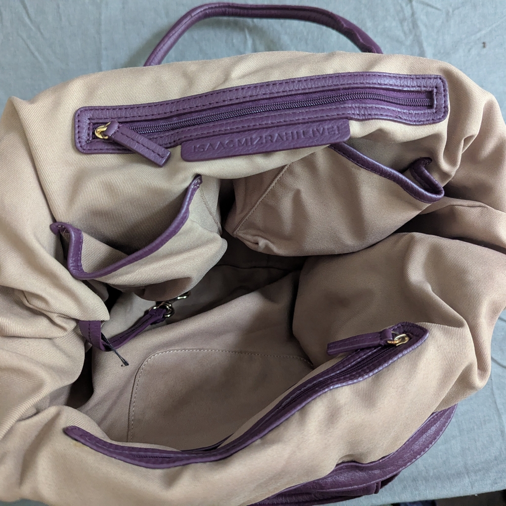 Isaac Mizrahi Purple Shoulder Bag with Slouchy Design - Picture 10 of 11
